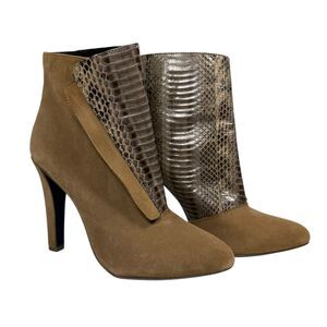 Rebecca Minkoff Dante Suede Snake Skin Bootie Stiletto Heel Size 7